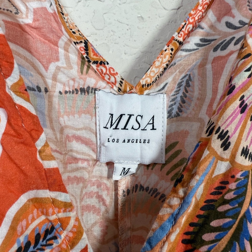 Misa Sari Floral Poplin Balloon Sleeve Mini Dress Size Medium - Picture 8 of 10